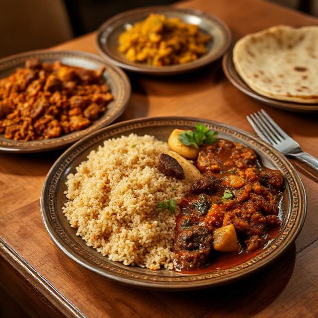 Kenyan pilau and chapati at Mulo Resort